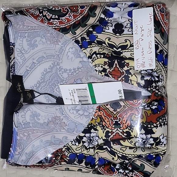 Nwt Melissa Paige Copacabanna Red Midi Dress Size Large - Picture 12 of 12